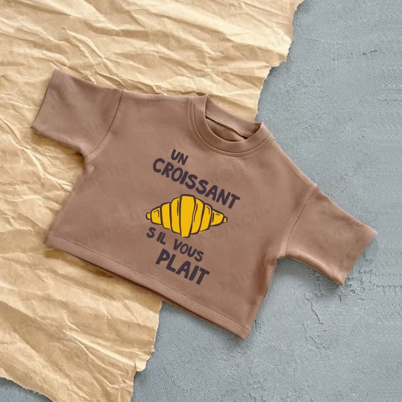 UN CROISSANT S IL VOUS PLAIT Baby Summer Casual T-Shirt - Brown - 2-3T - image 4