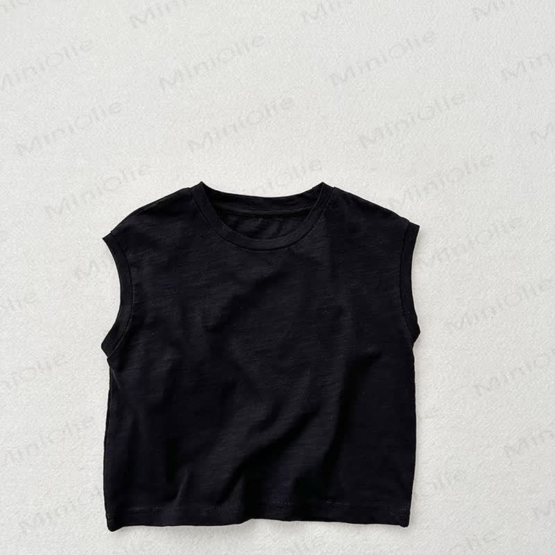 Toddler Solid Color Tank Top T-shirt - Black - 7-9T - image 15