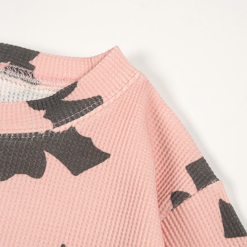 Baby Bat Silhouette Pink Waffle 2-piece Set - image 3