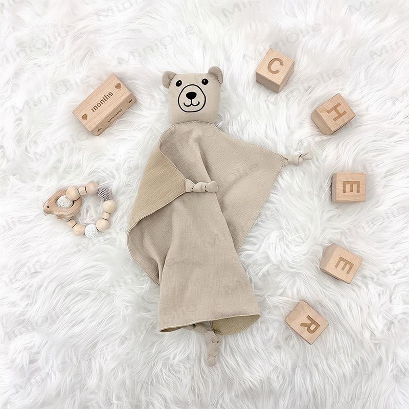 Personalized Baby Name Lion/Bear Security Blanket - Grey Bear - 30x30cm - image 11