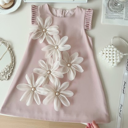 Toddler 3D Flower Sleeveless Graceful Dress - image 11