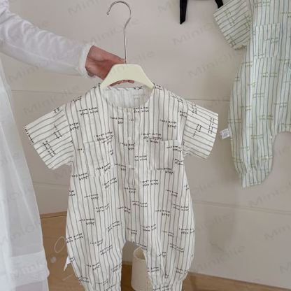 Toddler Animal/Dot/Stripe Print Snap Romper - Gray Stripe - 4-5T - image 5