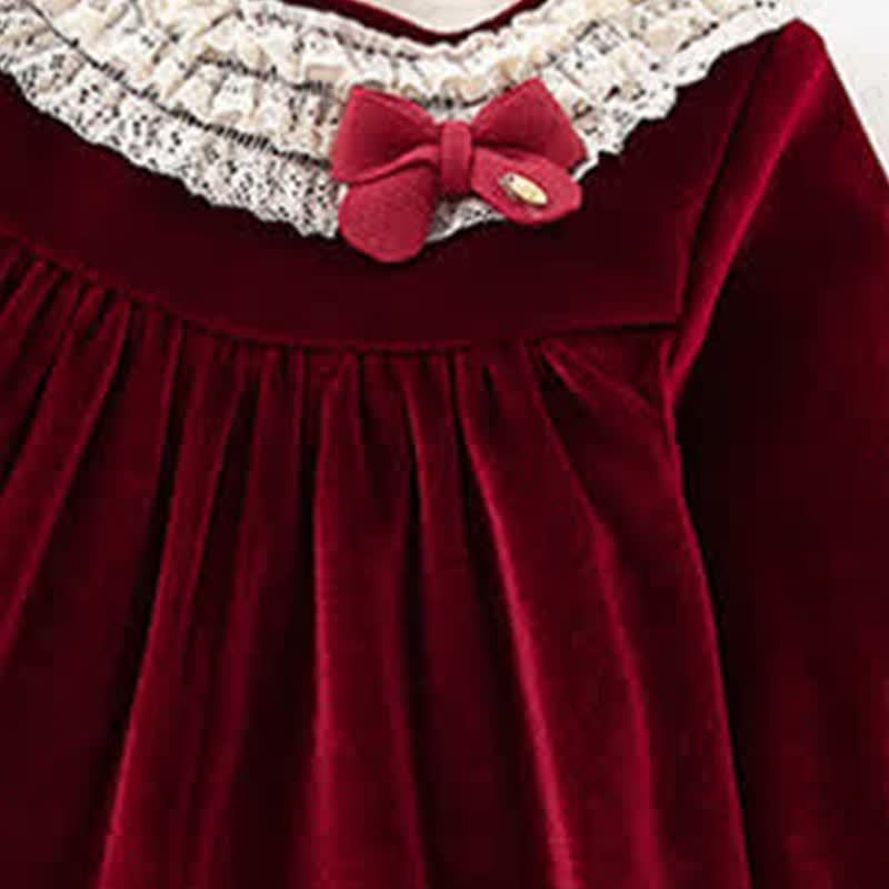 Baby Toddler Girl Red Velvet Dress With A Hat - image 6