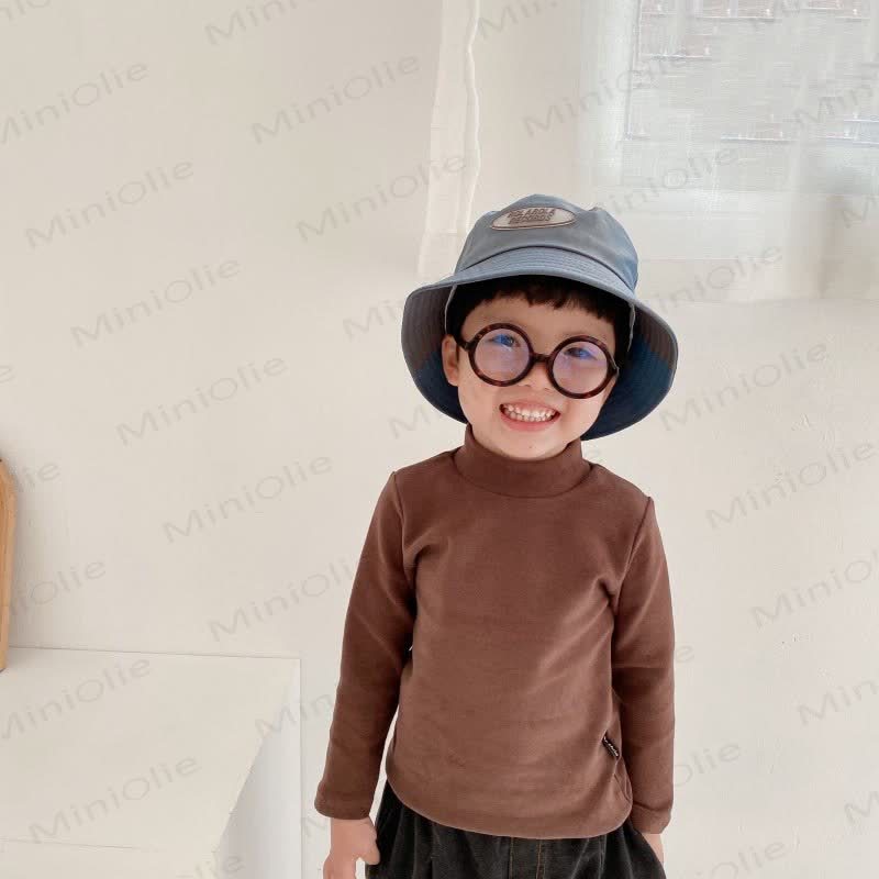 Toddler Retro Solid Color Soft T-shirt - Coffee - 9-11T - image 11