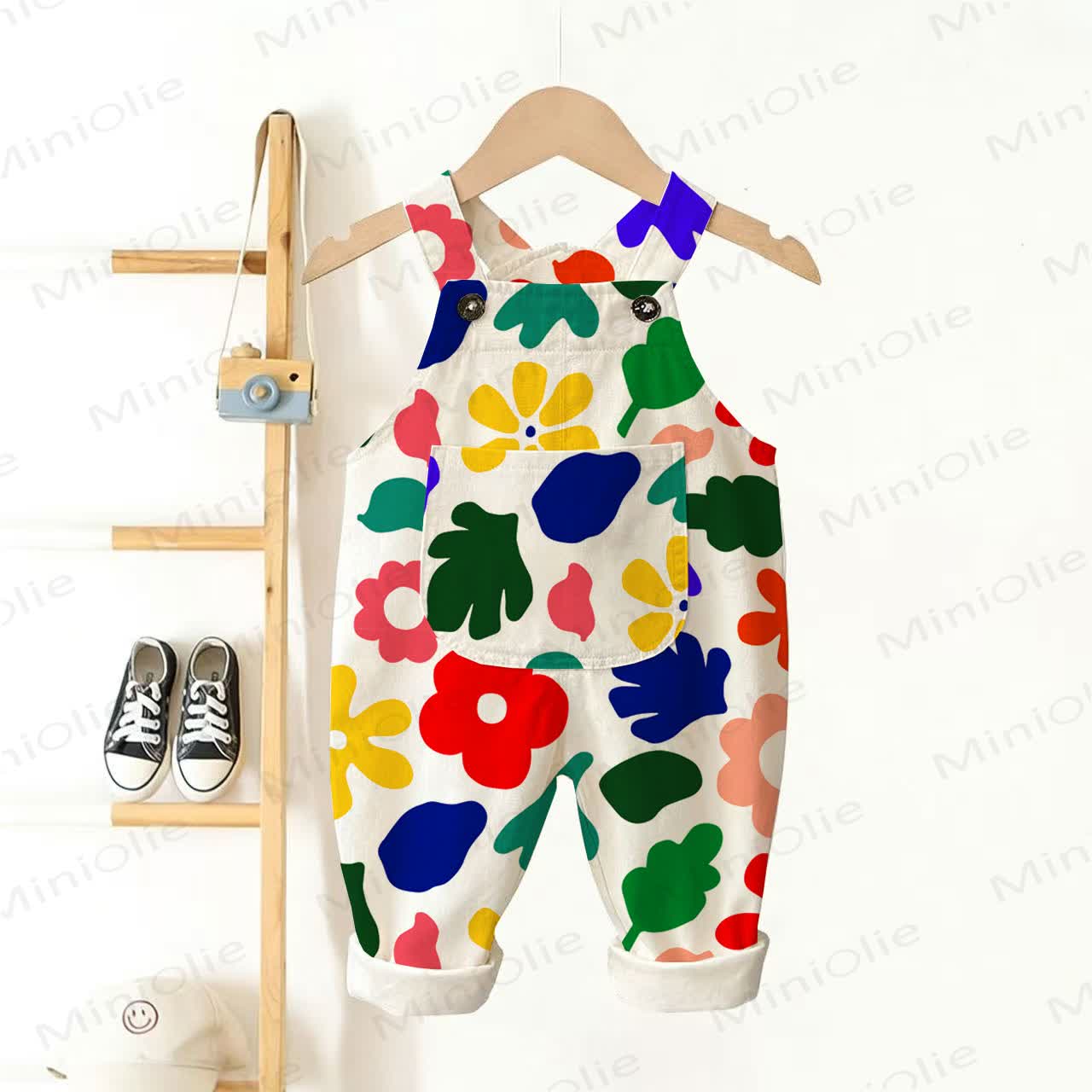 Baby Toddler Multicolor Flower Print Overalls - Beige - 3-5T - image 1