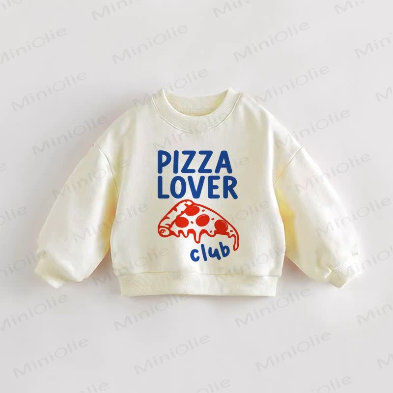 PIZZA LOVER CLUB Baby Toddler Cream Sweatshirt - Cream - 3-5T - image 1
