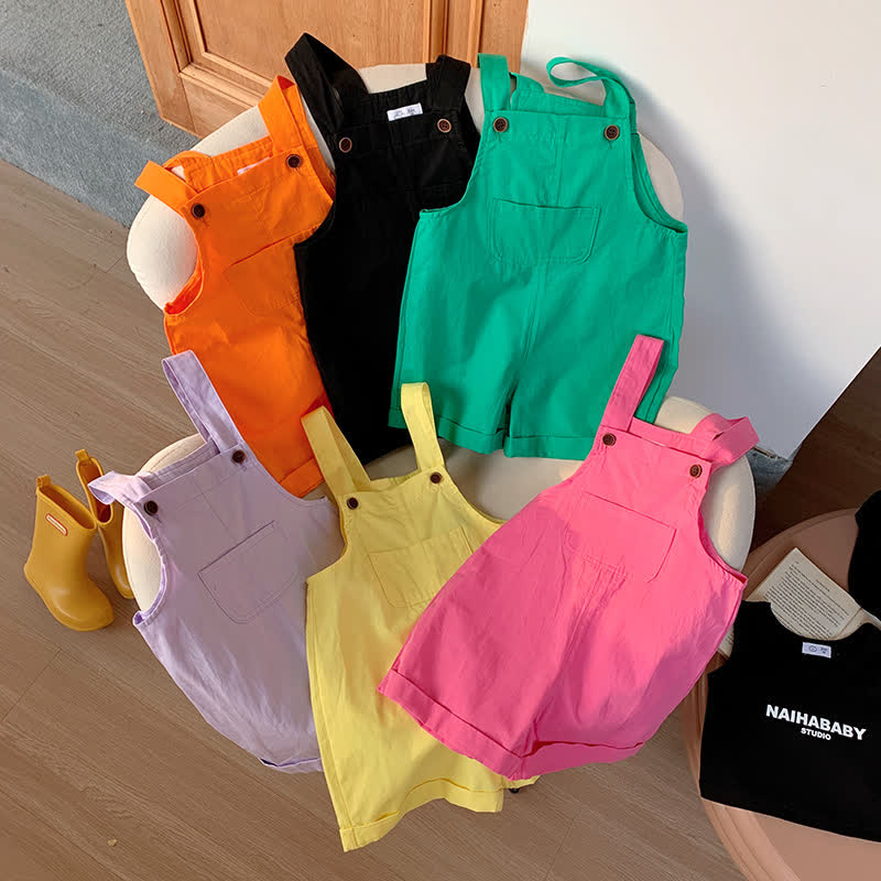 Toddler Solid Color Youthful Overalls - image 9
