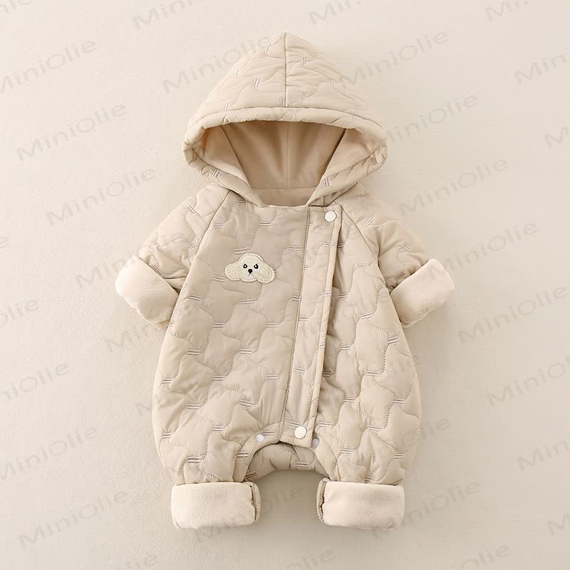 Baby Puppy Print Quilted Romper - Khaki - 2-3T - image 3