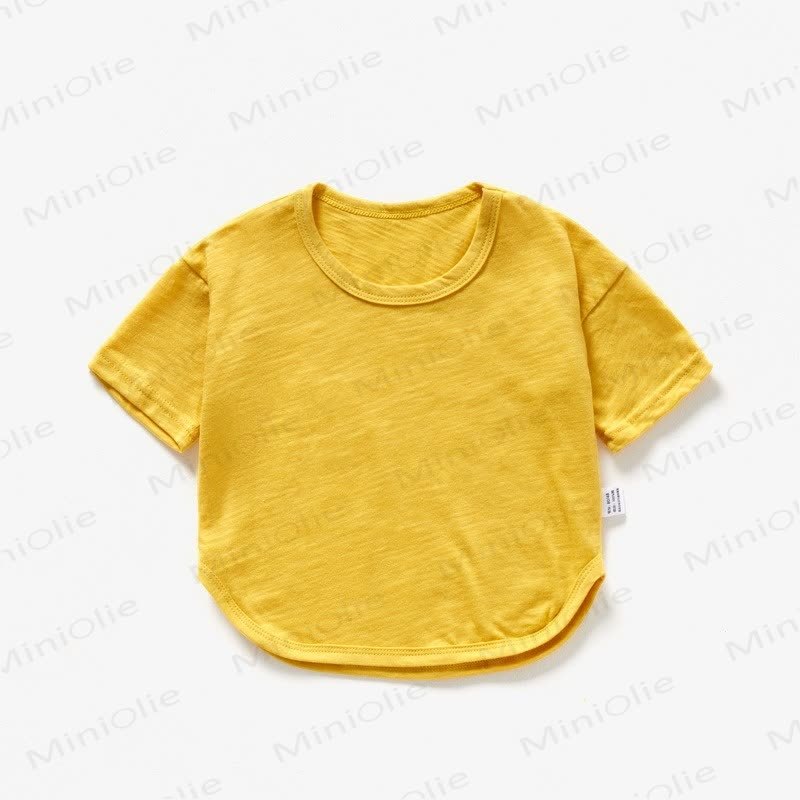 Baby Toddler Solid Color Summer T-shirt - Yellow - 4-5T - image 6