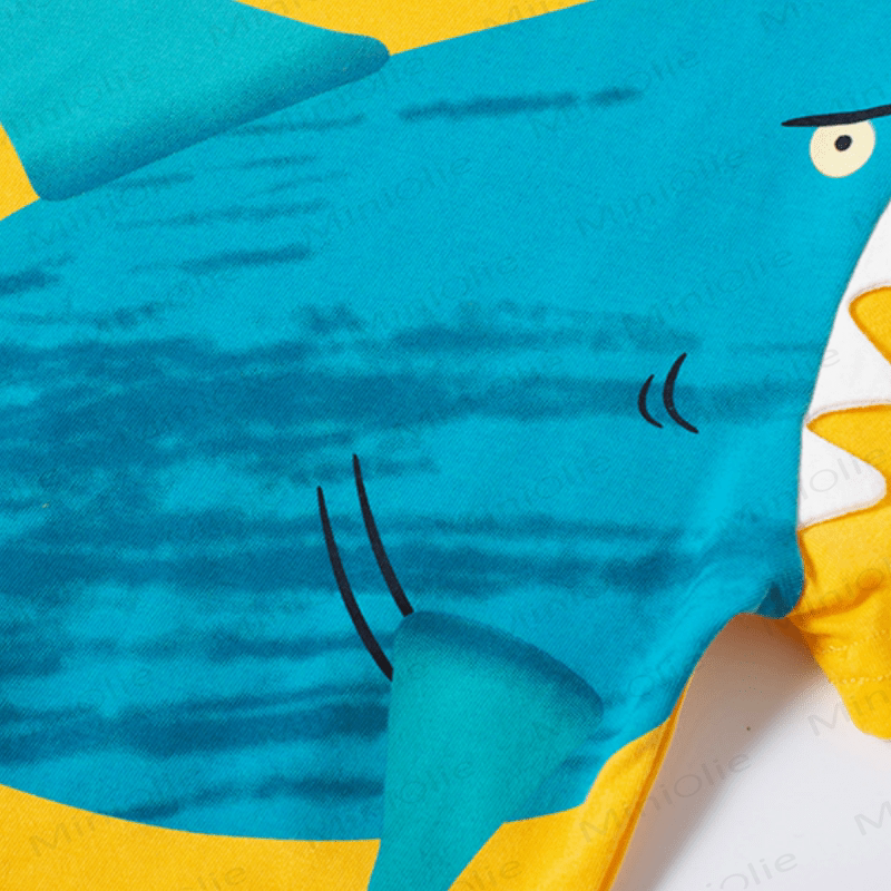 Kid Boy Cartoon Shark Printed T-Shirt - image 5
