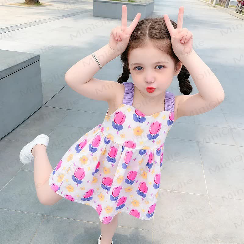 Toddler Kid Girl Floral Bows Suspender Dress - image 6