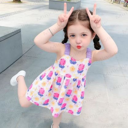 Toddler Kid Girl Floral Bows Suspender Dress - image 6