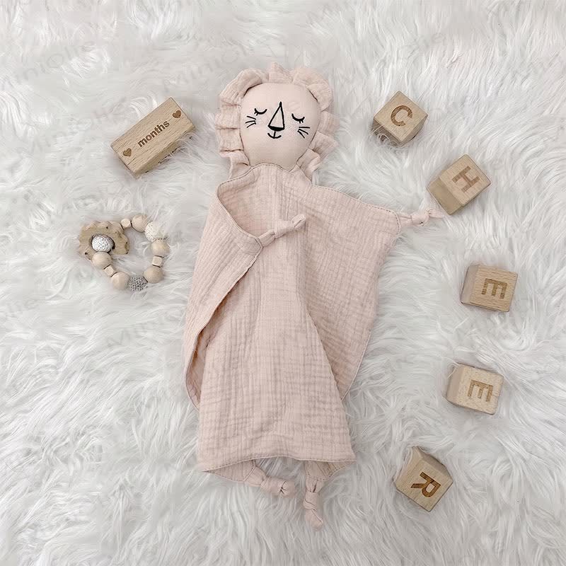 Personalized Baby Name Lion/Bear Security Blanket - Pale Pinkish Gray Lion - 30x30cm - image 18