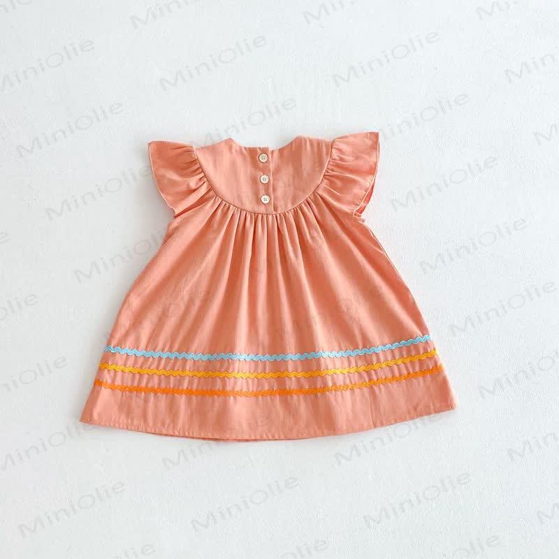 Toddler Embroidered Bear Ruffle Sleeves Dress - image 20