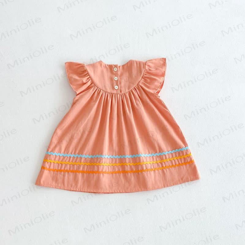 Toddler Embroidered Bear Ruffle Sleeves Dress - image 20