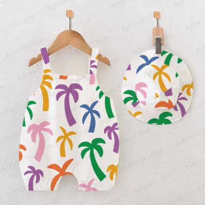 Baby Coconut Tree White Romper with Hat - White - 18-24M - image 1