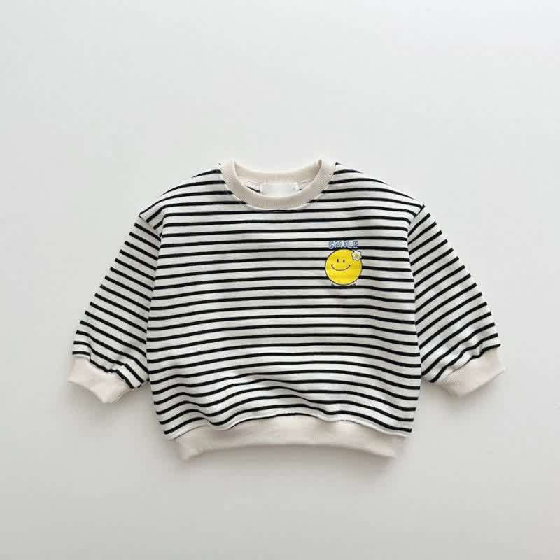 SMILE HAVE A NICE DAY Toddler Sweatshirt - Striped - 8Y - image 2