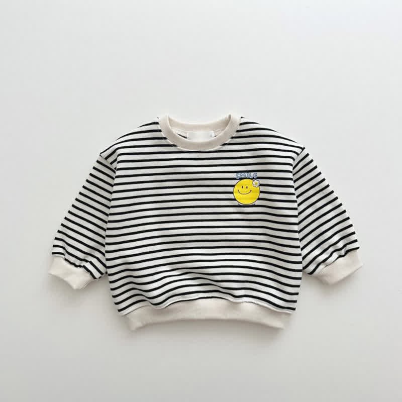 SMILE HAVE A NICE DAY Toddler Sweatshirt - Striped - 8Y - image 2