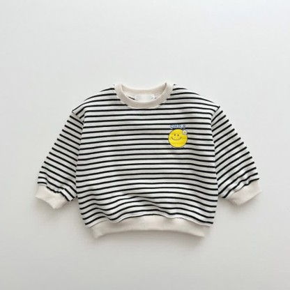 SMILE HAVE A NICE DAY Toddler Sweatshirt - Striped - 8Y - image 2