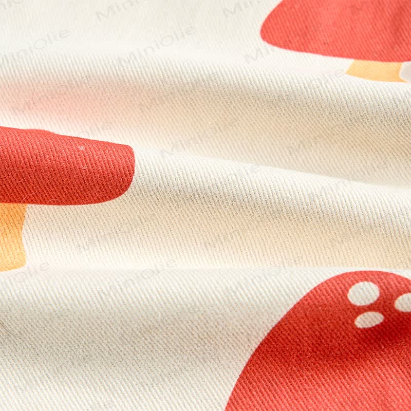 Baby Toddler Red Mushroom White Overalls  - image 6