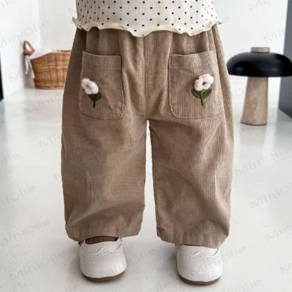 Baby Toddler Flower Corduroy Pants - image 11