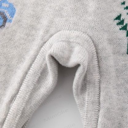 Baby Grey Car and Tree Pattern Snap Romper - image 6