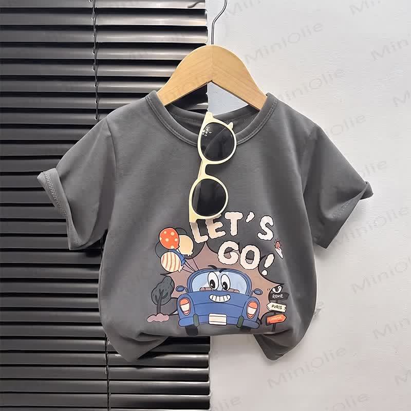Toddler Cartoon Print Boxy T-Shirt - Grey Car - 4-5T - image 11