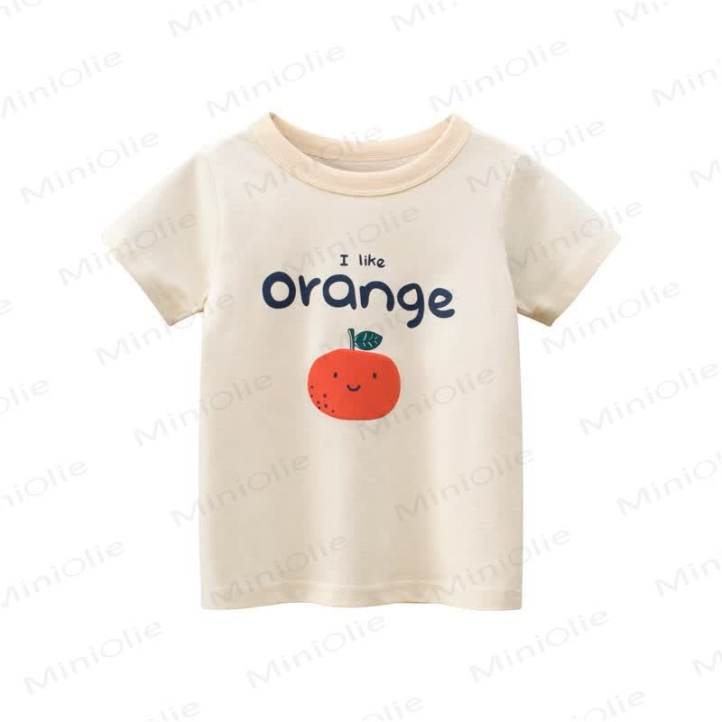 I LIKE MELON/STRAWBERRY/ORANGE Kid Fruit Printed T-Shirt - Apricot - 10Y - image 9