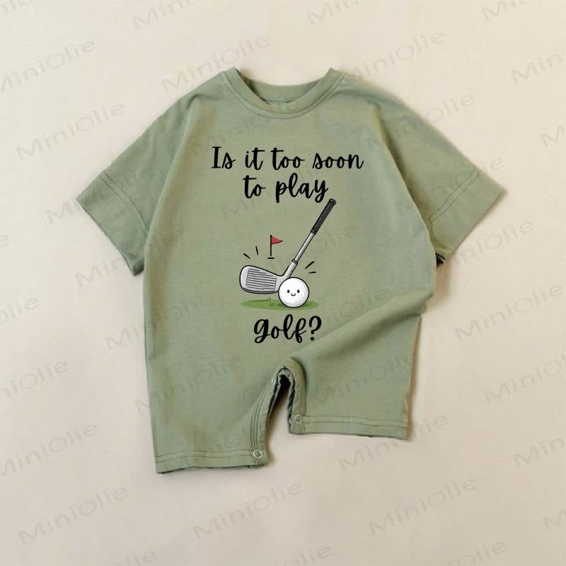 IA IT TOO AOON TO PLAY GOLF? Baby Green Romper - Green - 18-24M - image 1