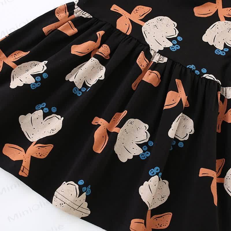 Toddler Kid Black Graffiti Flower Dress - image 6