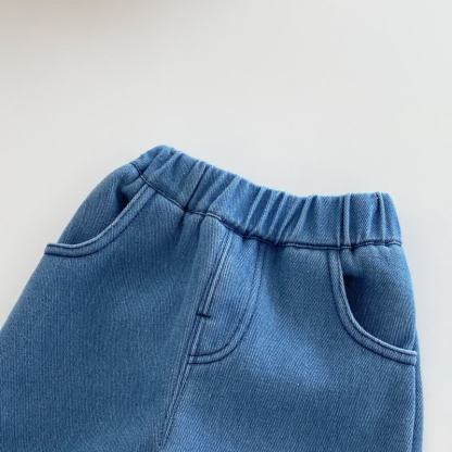 Baby Toddler Girl Denim Fleece Lined Pants - image 8