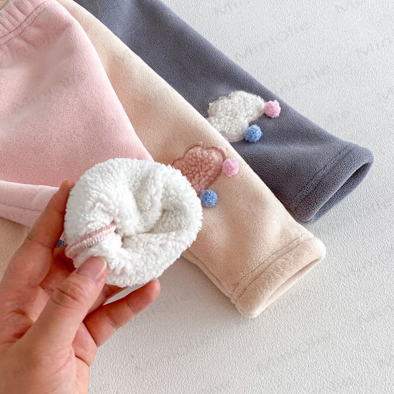 Baby Toddler Girl Clouds Fleece Lined Jogger Pants - image 12