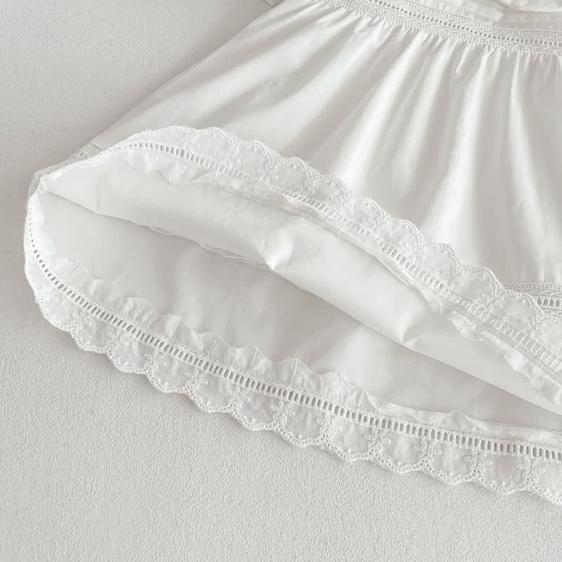 Toddler Girl Solid Color White Sweet Dress - image 16