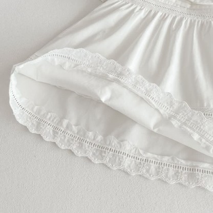 Toddler Girl Solid Color White Sweet Dress - image 16