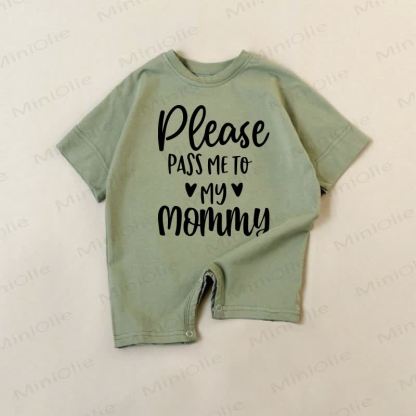 PLEASE PASS ME TO MY MOMMY Baby Green Romper - Green - 18-24M - image 1
