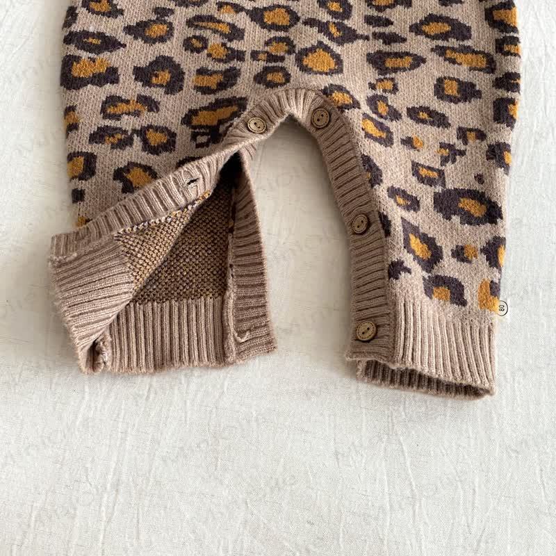 Baby Girl Knitted Leopard Print Sweater/Romper - image 10