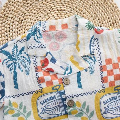 Baby Toddler Food Print Shirt and Shorts 2-piece Set - image 4