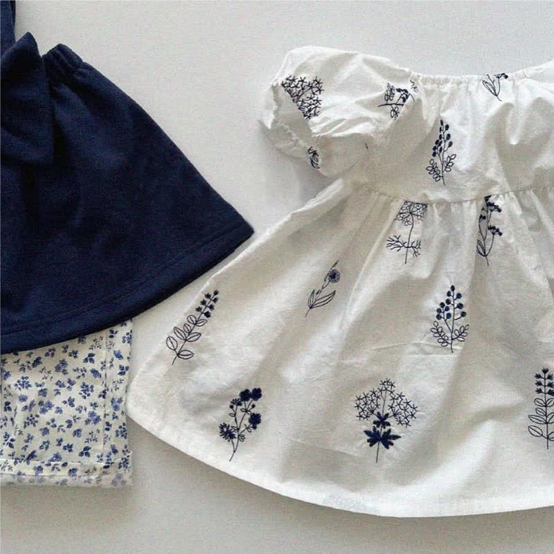 Baby Embroidered Flower Puff Sleeves Dress - image 4