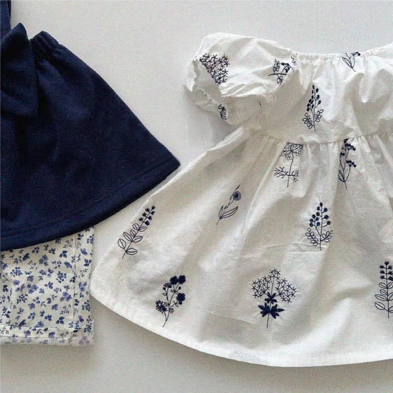Baby Embroidered Flower Puff Sleeves Dress - image 4
