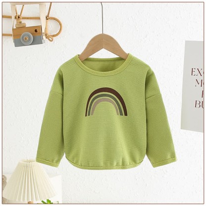 Kid Rainbow Waffle Crew Neck T-Shirt - image 5