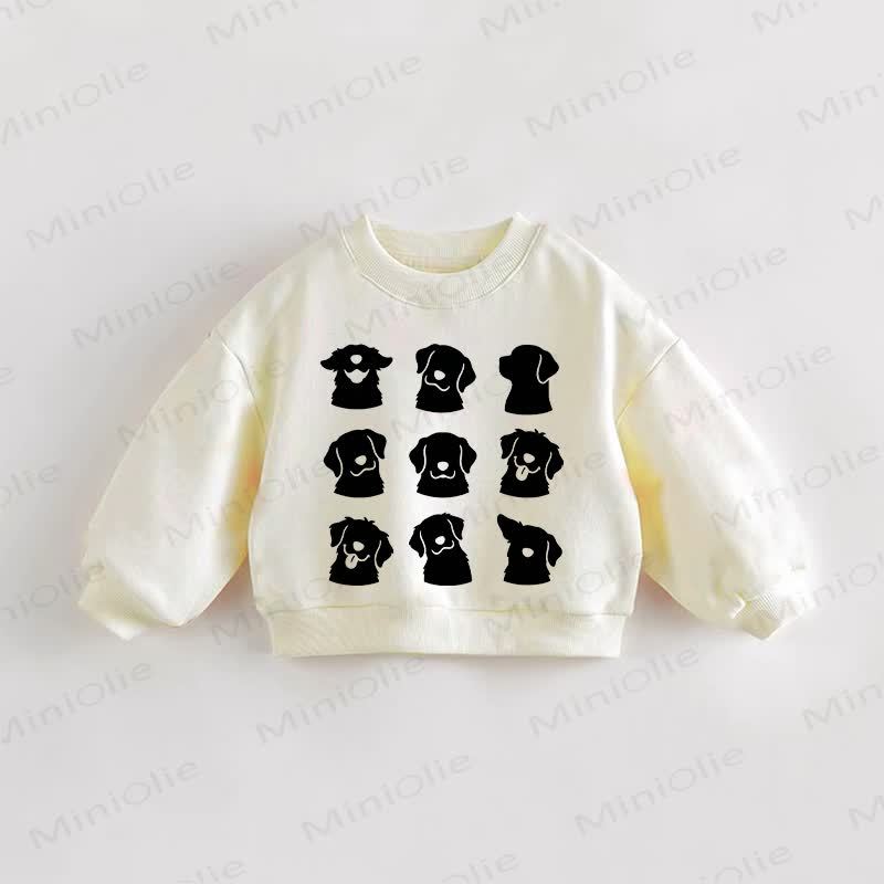 Baby Toddler Dog Print Cream Sweatshirt - Cream - 3-5T - image 1