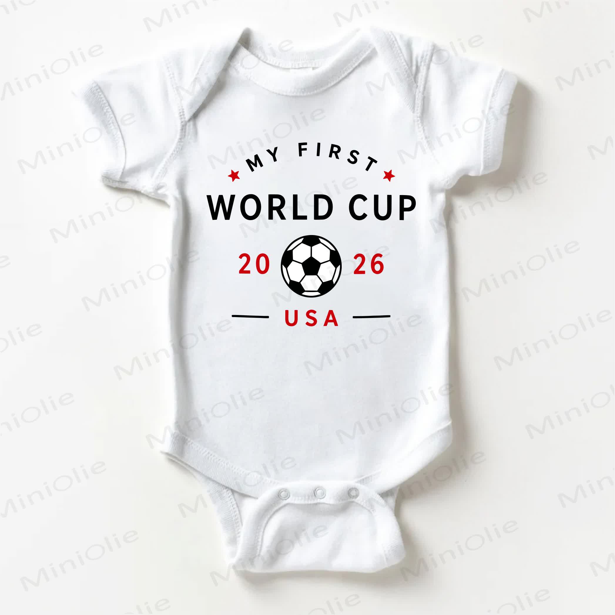 MY FIRST WORLD CUP 2026 USA Baby Football Print White Bodysuit - White - 18-24M - image 1