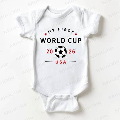 MY FIRST WORLD CUP 2026 USA Baby Football Print White Bodysuit - White - 18-24M - image 1