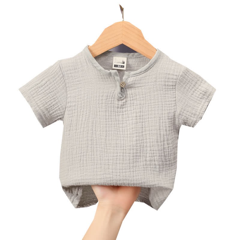Body Toddler Solid Color Gauze T-Shirt - Grey - 5-7T - image 3