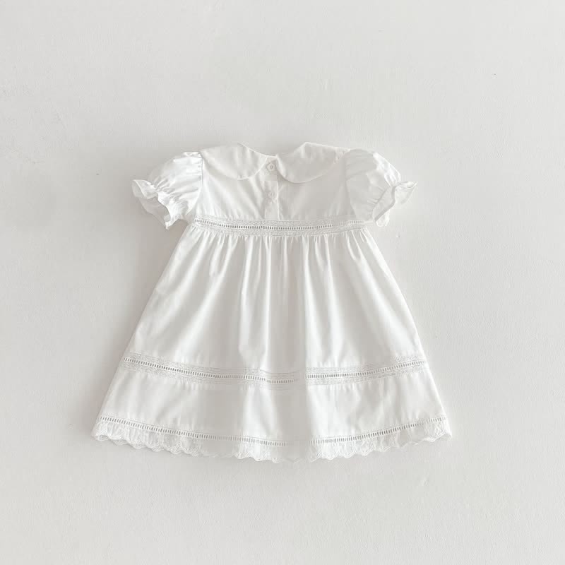 Toddler Girl Solid Color White Sweet Dress - image 11