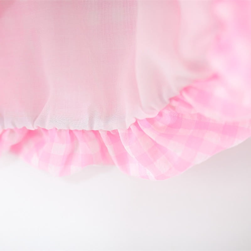 Baby Watermelon Plaid Sleeveless Lovely Dress - image 16