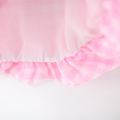 Baby Watermelon Plaid Sleeveless Lovely Dress - image 16