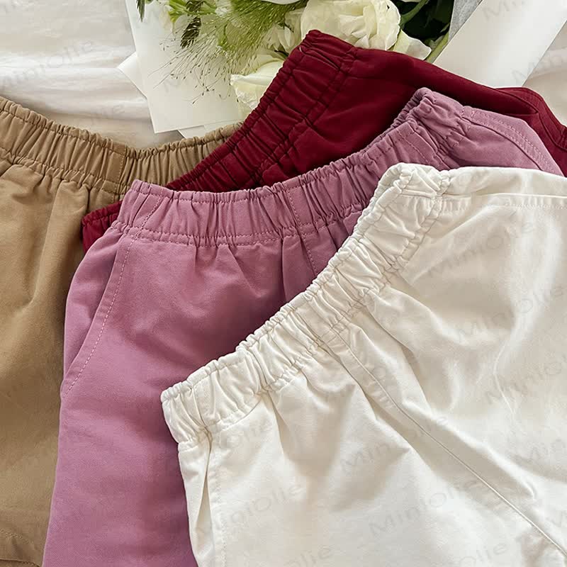 Kid Girl Solid Color Shorts  - image 2