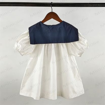 Toddler Girl Bows Baby Collar Dress - image 5