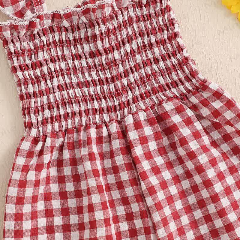Baby Toddler Plaid Flutter Sleeves Romper - image 8